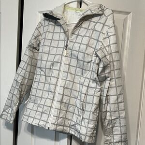 adidas White and Gray Checkered Jacket